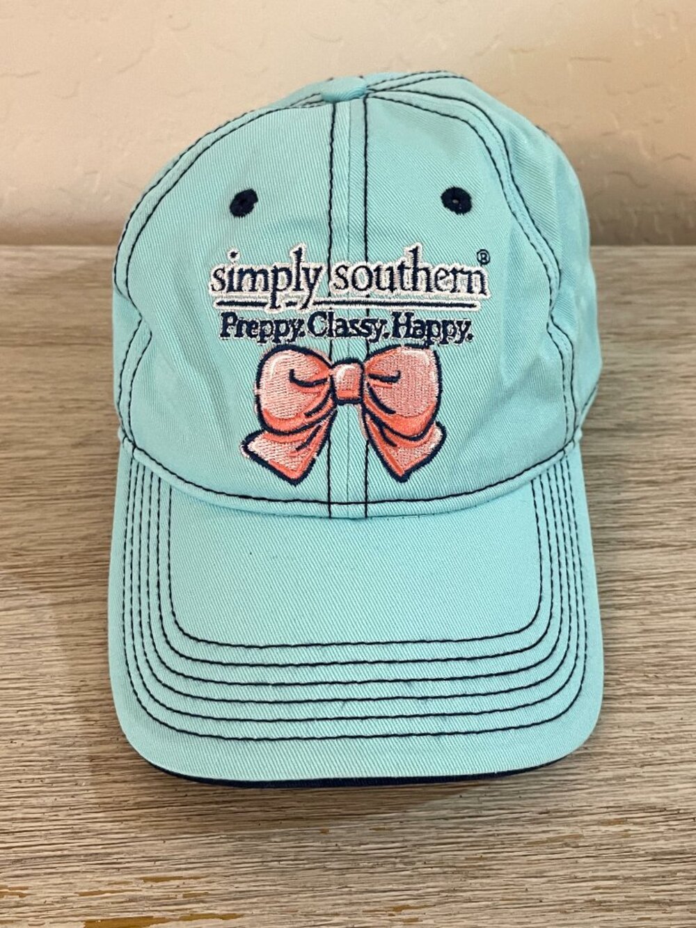 New Simply Southern Hat Cap Preppy Classy Happy Pink Bow